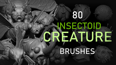 Zbrush + Blender - 80 Insectoid Creature Brush mega Pack