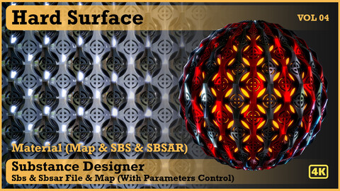 Hard Surface material - VOL 04 - Maps & SBS & SBsar (sci-fi Pattern)