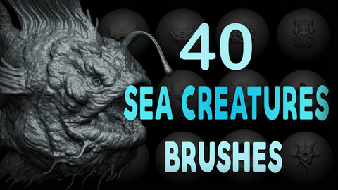 Zbrush + Blender - 40 Sea Creatures VDM Brush