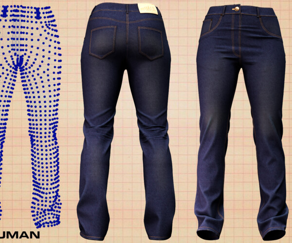 ArtStation - RETOPOLOGY straight female jeans (metahuman avatar ZPRJ ...