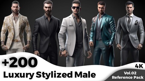 +200 Luxury Stylized Male Character Concept (4K) | Vol_02