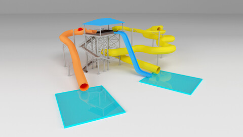 3D Model Waterpark Slide 1