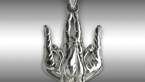 Ukrainian Trident hands in prayer (3D model for 3D printing and CNC)