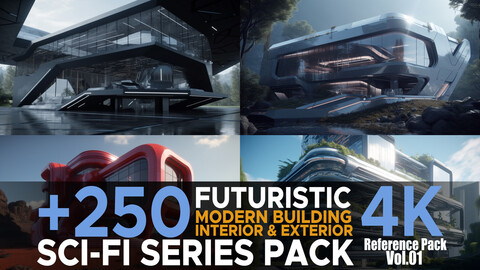 +250 Futuristic Modern Building Interior & Exterior(Sci-Fi Series Pack) Vol.01