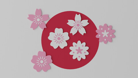 Cartoon Cherry Blossom Flower Sakura