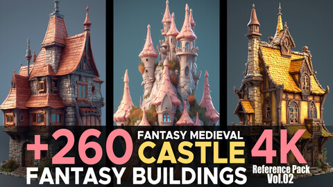 +260 Fantasy Medieval Castle(Fantasy Building) Vol.02 4K