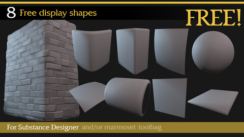 8 Free 3D shapes (For Substance Designer) [FREE!]