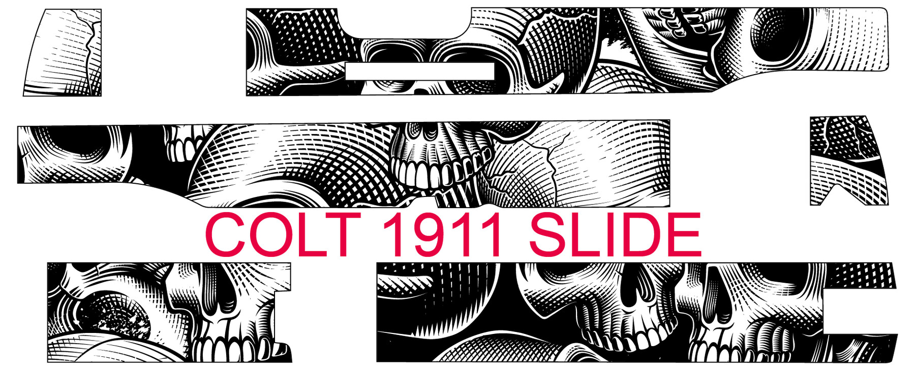 ArtStation - COLT 1911 SLIDE svg vector file with skull patterns laser ...