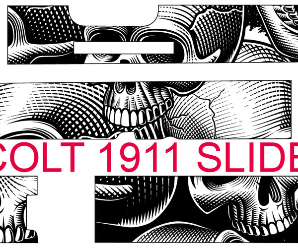 ArtStation - 1911 Gun engraving blank template vector, svg, dxf