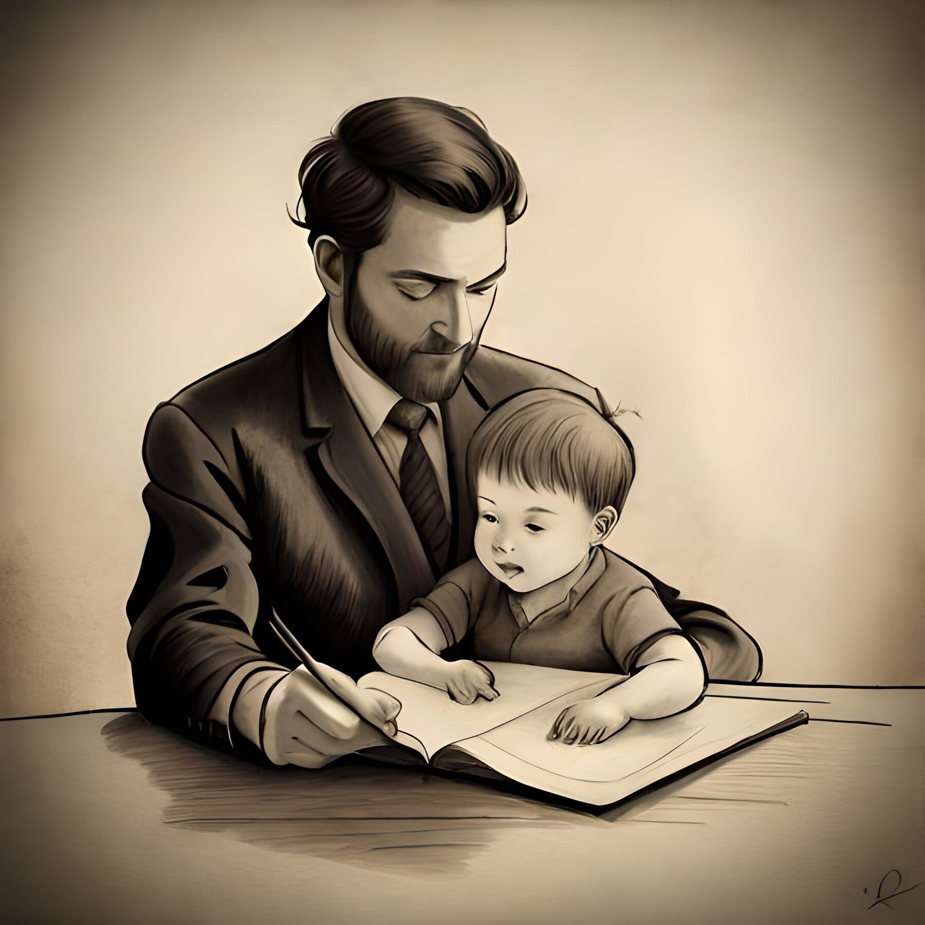 Partial View Of Father And Son Drawing In Sketchbook With Pencils, Blurred  Foreground Stock Photo, Picture and Royalty Free Image. Image 166526829.