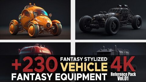 +230 Fantasy Stylized Vehicle(Fantasy Equipment) Vol.01 4K