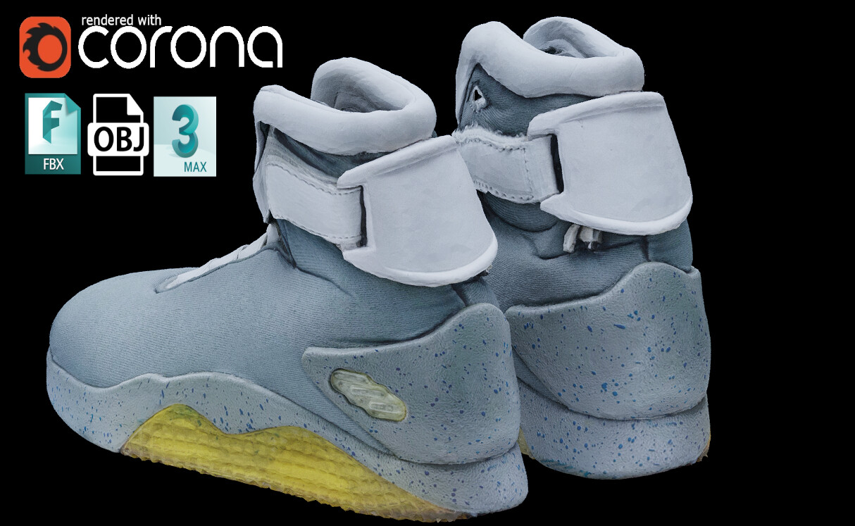 tenedor antena Sinceridad ArtStation - NIKE AIR MAG BACK2FUTURE SHOES Low-poly | Game Assets
