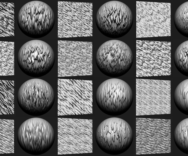 ArtStation - 30 Stylized Fur Texture , Brushes and Noise Pack | Brushes