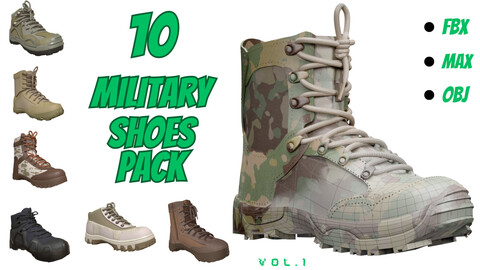 10 Military Shoes Pack Vol. 1