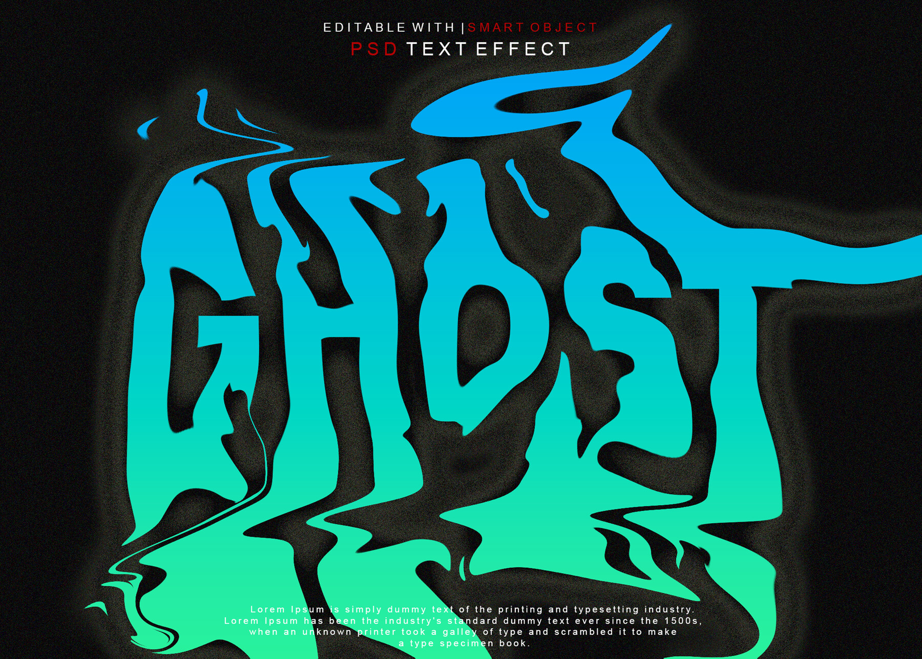 ArtStation - 3D Ghost. PSD fully editable text effect. Layer style PSD ...