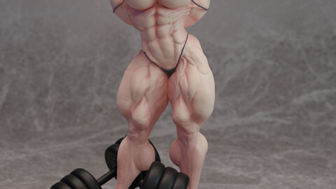 Female Bodybuilder for 3d printing