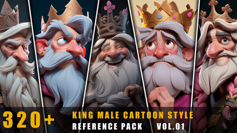 320+ King Male Cartoon Style - References Pack Vol.01