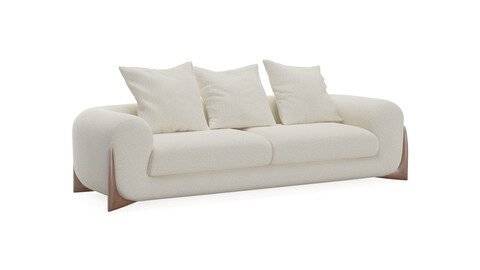 Porada SOFTBAY 3-Seater fabric sofa 3D Model