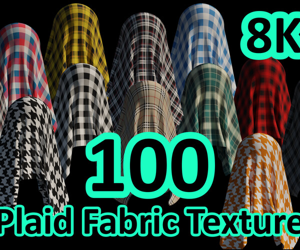 ArtStation - 100 Plaid Fabric Texture Pack 8K | Game Assets