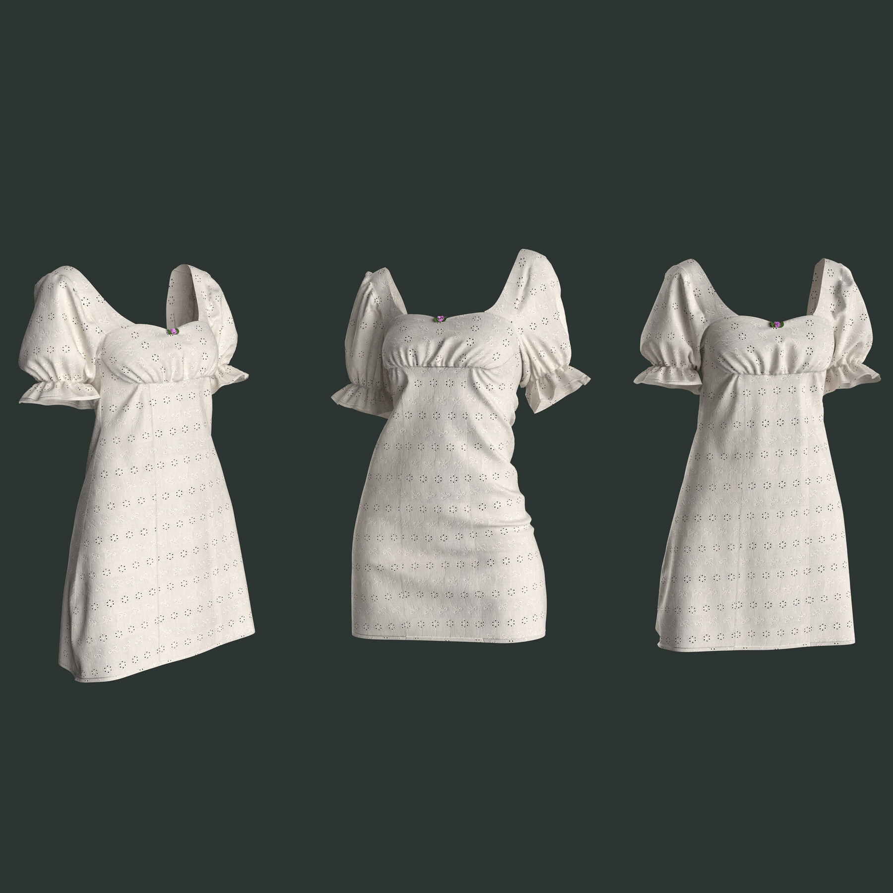 ArtStation - 3 Dress made in Marvelous / Clo3D | Game Assets