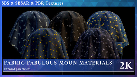 PROCEDURAL FABRIC FABULOUS MOON AND STARS MATERIALS