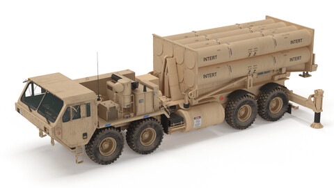 US Mobile Anti-Ballistic Missile System THAAD 3D Model