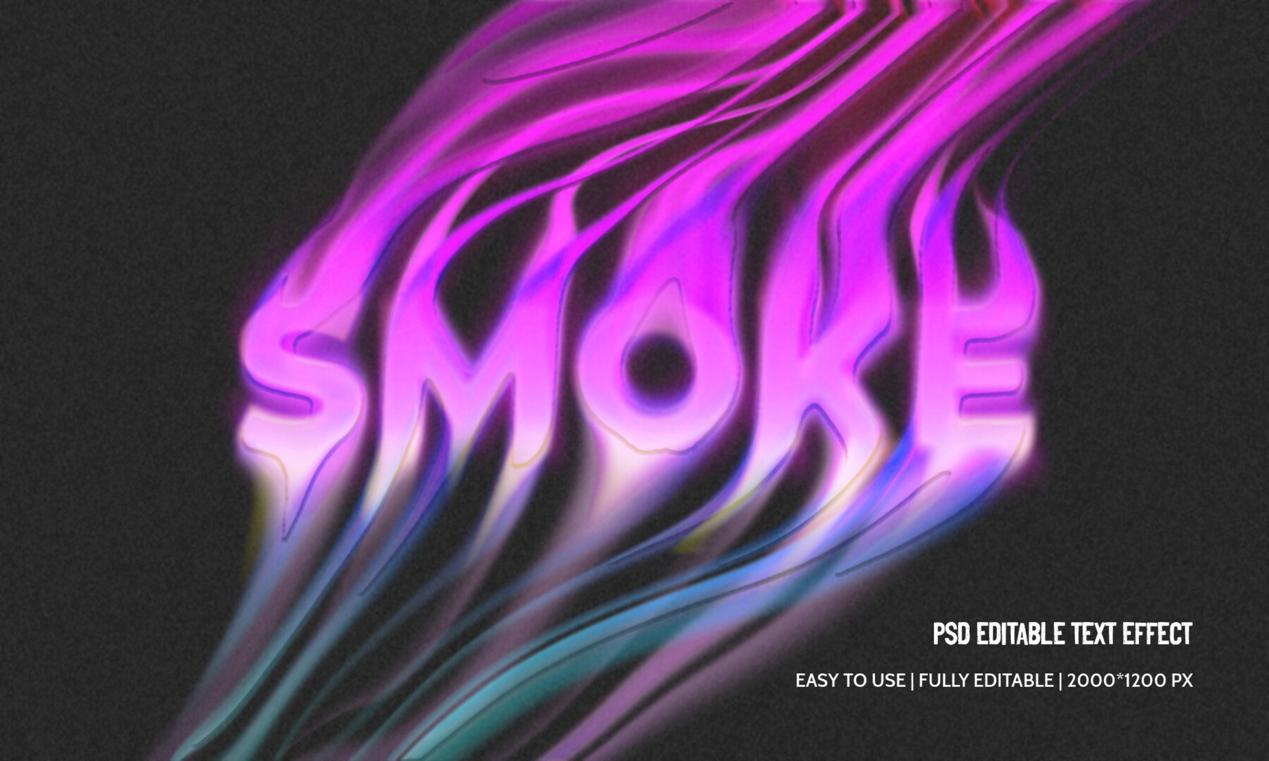 ArtStation - 3D Smoke. PSD fully editable text effect. Layer style PSD ...