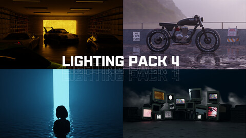 Lighting Scene Pack 4 3D Blender File (Textured) + (FBX - OBJ - MTL Files)