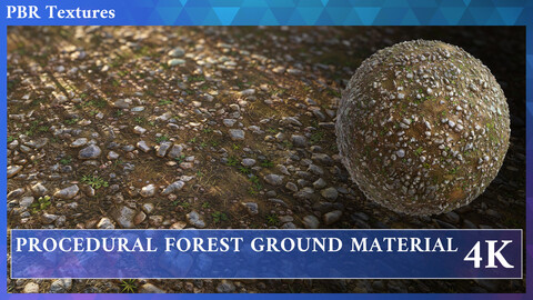 PROCEDURAL FOREST GROUND WITH STONES AND GRASS