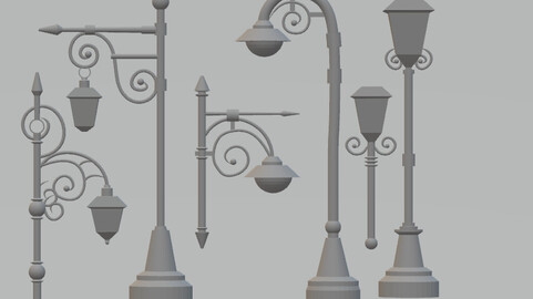 3D Historic Oakland Iron Street Light