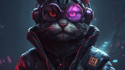 ArtStation - Cyberpunk cat stylish | Artworks