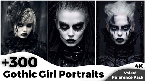 +300 Gothic Girl Portrait (4k) | Vol_02