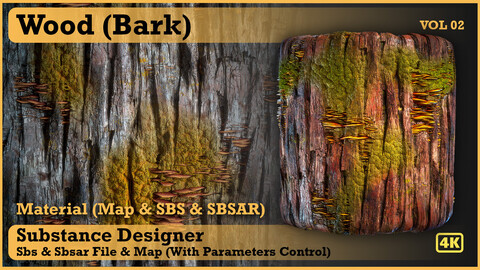 wood bark material - VOL 02 - Maps & SBS & SBsar