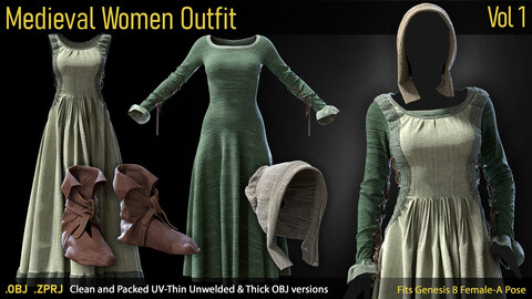 Medieval Women Outfit-Vol01