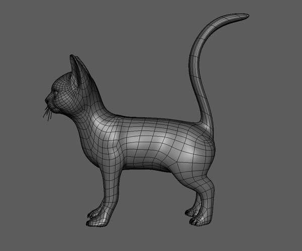 Artstation - Cat - Topology + Uv Map 