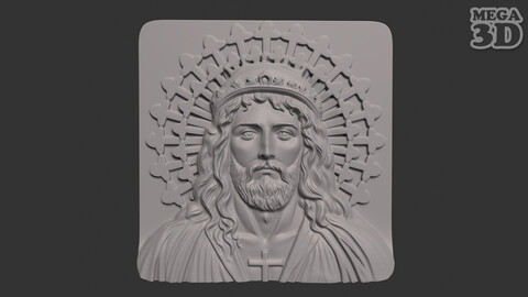 Bas Relief Jesus Portrait 230522 3D print model