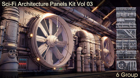 Sci-Fi Architecture Panels Kit Vol 03 Walls