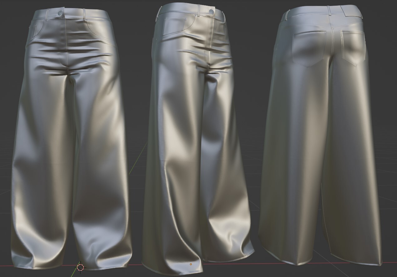 ArtStation - RETOPOLOGY wide female jeans (metahuman avatar ZPRJ OBJ ...