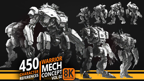 400 Warrior Mech Concept - Character References | 8K Res