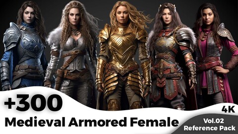 +300 Medieval Armored Female Concept (4K)