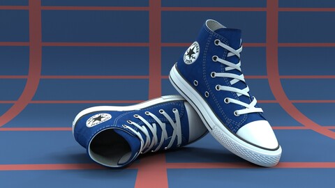 Footwear Shoes Color Blue Low-poly 3D model