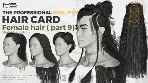 Female Hair Part 9 - Professional Realtime Hair cards