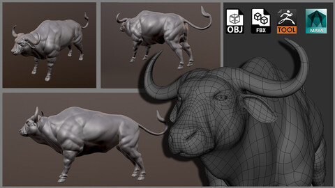 Bull - Topology + UV map