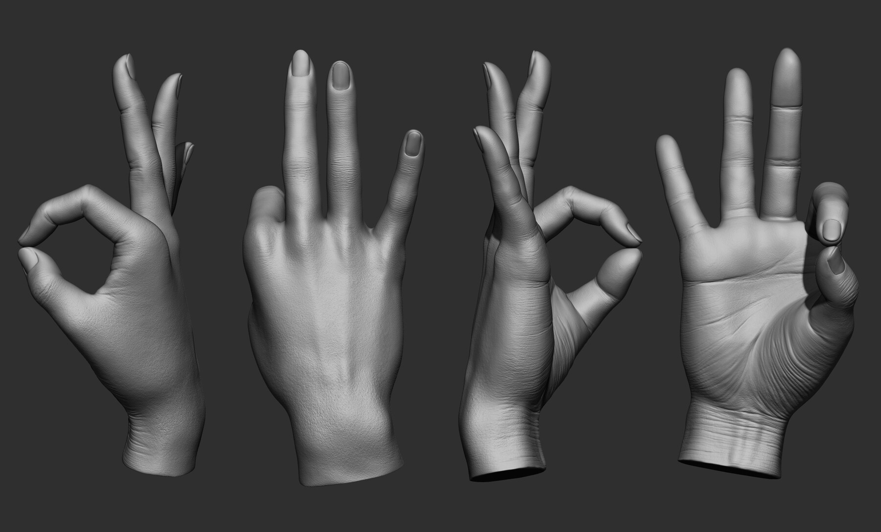 Artstation 15 Female Hand Poses 3d Models Ztlobjstl Resources