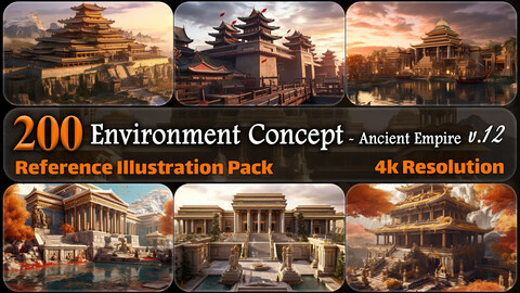 200 Environment Concept - Ancient Empire Reference Pack | 4K | v.12