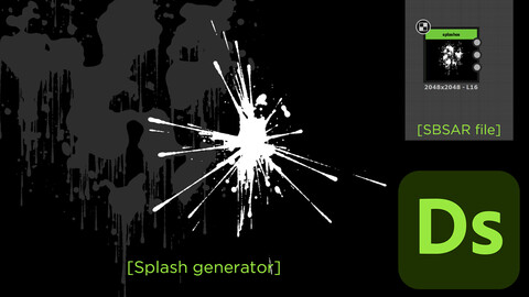 Splashes generator for substance designer or substance painter