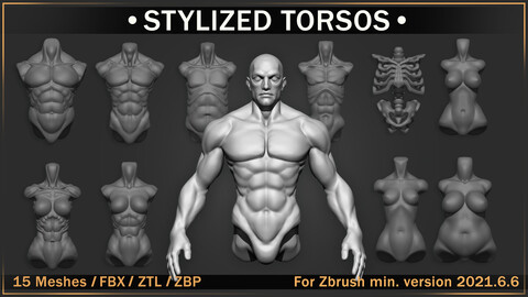 Stylized Character Torsos Zbrush