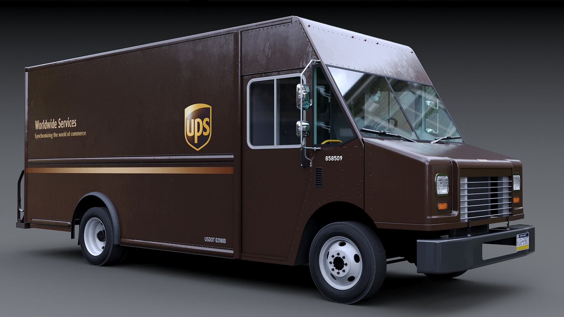 ArtStation Stepvan FORD F59 UPS Truck Game Assets