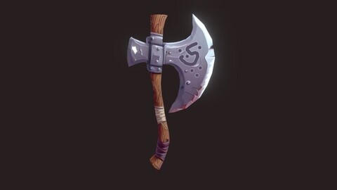 Stylized Axe weapon low poly game asset