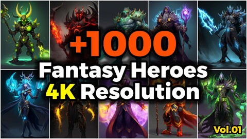 +1000 Fantasy Heroes Concept (4k)